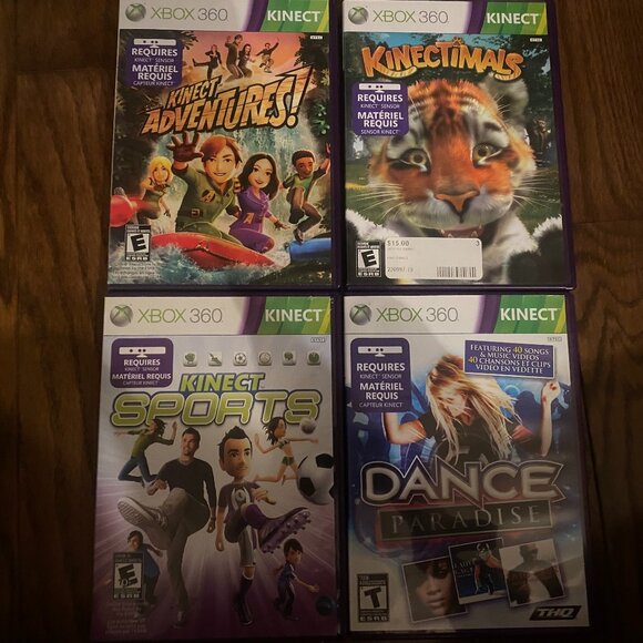 Microsoft Xbox 360 Kinect Sensor Bar, Power Adapter & Plus 4 Games Tested - Picture 2 of 3